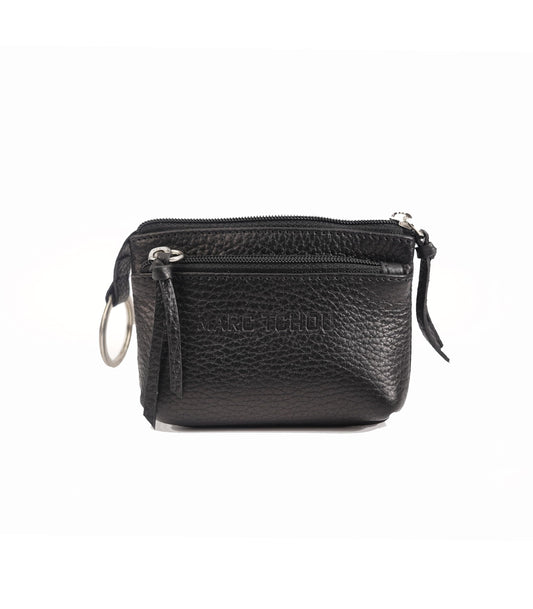 Marc Tchou Blumen-Design Schlüsseltasche Schwarz